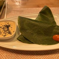 Raw wraps with peanut sauce at Atsumi Raw Cafe in Phuket