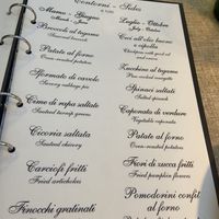 Menu contorni  at Antico Travaglio in Monteriggioni