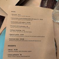 menu at Los V in Athens