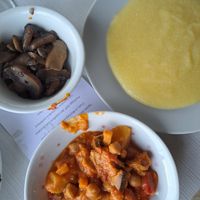 Spezzatino di soia al curry, funghi, polenta at Le Bianchette in Verona