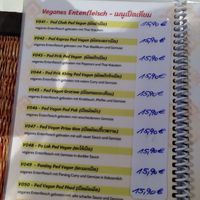 Menu at Siam Thai Restaurant in Hannover