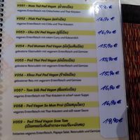 Menu at Siam Thai Restaurant in Hannover