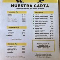 Menu. The day we went, all sweets were vegan, please inquire 😋  at Masa Crítica in Valparaiso