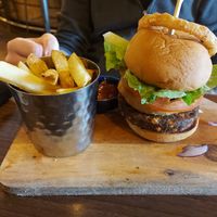 Vegan burger at The Chlachain Inn in Mallaig