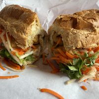 Tofu banh mi with vegan mayo   at Nikki's Bánh Mi in Portsmouth