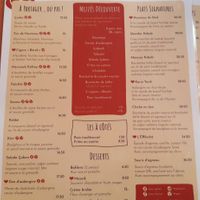 Menu (V in circle for vegan) at Chiche ou pas Chiche - Plainpalais in Geneva