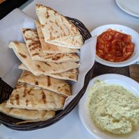 Pita Bread and Dips at Abu Salim Middle Eastern Grill in San Francisco