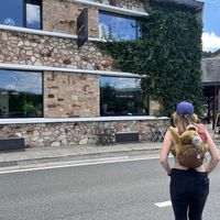 Shop front: just along a road. Perfect (bike) rest stop  at Le Coffee Ride in Stavelot