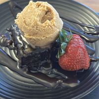 Salted caramel brownie  at Tafarn Pencei Cafe Bar in Porthmadog
