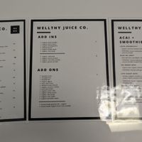 Menu at Wellthy Juice Co in Springfield