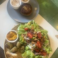 Salada de falafel + hambúrguer vegano  at Manu Tenório Culinaria Saudável - Boa Viagem   in Recife