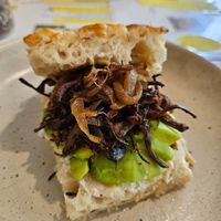 Mushroom avo focaccia at Firefly in Pai