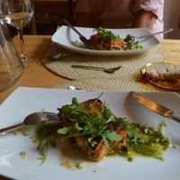 Vegan lasagna at Masala Natural in Burgos