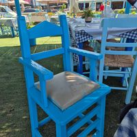 High chairs - not suitable for young babies as no straps at Taverna Maleme Beach Bar in Crete