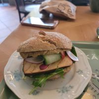 Tofu hummus sandwich  at Kokvrån in Johanneshov