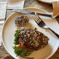 Chocolate ball & avocado tomato sandwich   at Espresso House in Vejle