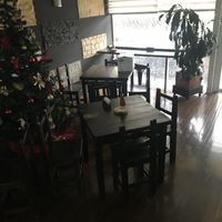 Part of the interior seating at Orellana in Manizales