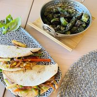 Fajitas and Padrón  at Galo - Wine & Tapas in Barcelos