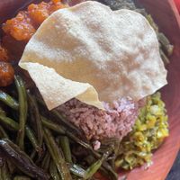 Vegan curry with red rice at Taste of Ceylon in Goch
