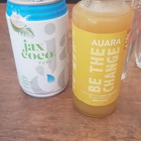 Coconut water and pineapple juice at Batx in Mallorca