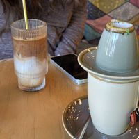 Iced latte and tea  at Kave - Hammersmith in West London