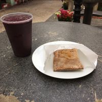My choices - acai juice with tofu samosa. at Mate in Sao Paulo