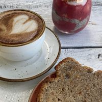 Banana & walnut toast, latte and creamy strawbs   at SHAKA - Siquijor in San Juan Siquijor