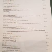 Vegan options as marked at Mawson Cafe in Meadows