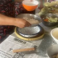 Bu Herni sharing all her tips  at Bu Herni's Cooking Course in Yogyakarta