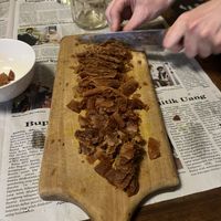 Knife skills taughtt  at Bu Herni's Cooking Course in Yogyakarta