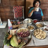 Start of class with Bu Herni  at Bu Herni's Cooking Course in Yogyakarta