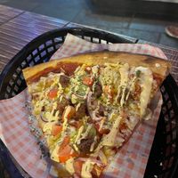 Vegan Cheeseburger izza at Dirty Blondes in Blackpool