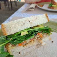 Heura sandwich at La Distreta - Pa i Bocateria Creativa in Palafrugell