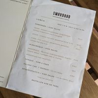 lunch menu at SMØRBRØD in Ghent