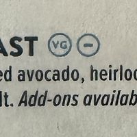 Vegan breakfast option  at Community Beer Co in Dallas