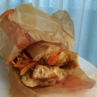 My order of a vegan tofu Banh mi, 😋 yummy! at Banh Mi Lyon 6 in Lyon