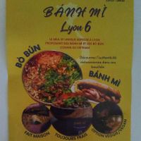 Eye catching yellow color menu😅 at Banh Mi Lyon 6 in Lyon