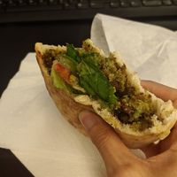 Falafel stuffed pita at Garbanzo Mediterranean Fresh in West Lafayette