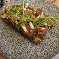 Grilled zucchini with a lovely topping at Les Archives in Poitiers