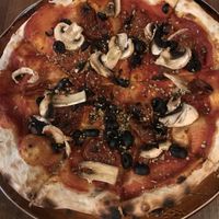 Mushroom, sun dried tomato and olive pizza  at The Olive Branch in Sowerby Bridge