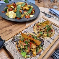 "Tacos" and patatas bravas at Enigma in Calpe