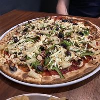 Vegetarian pizza (from vegan menu)  at Jojoes in Bendigo