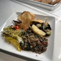 Plate of Assorted Vegan Options  at LAX - American Airlines Admirals Club in Los Angeles