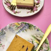 Raspberry cake & mango/ passion cake at La Fabrique  in Roermond