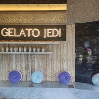 Seating inside at Gelato Jedi in Ubud
