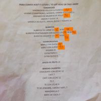 Menu at Bepis in Copacabana