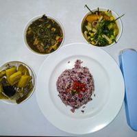 Brown rice with 3 sides at Phaisach Tana - ร้านไภษัชย์ธน เจ  in Udon Thani