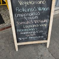 Menu card at La Parada Saludable Café in Bogota