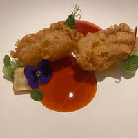 Deep fried pomelo skin, classic sweet and sour sauce   at Yuan 圓 in Hong Kong Island