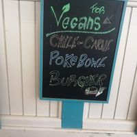 Vegan menu board (not breakfast menu) at Guingueta Cala Cristus in Girona